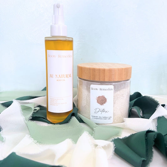 Unwind Gift Set: Luxurious Body Oil & Bath Salts