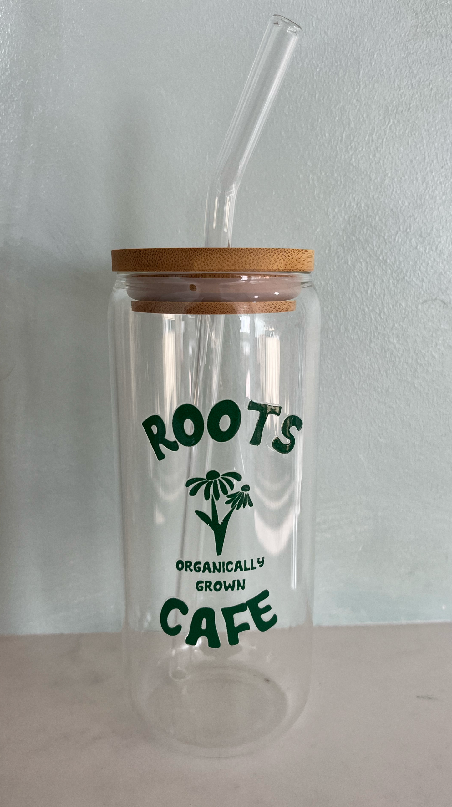 Roots Café Nontoxic glass cup