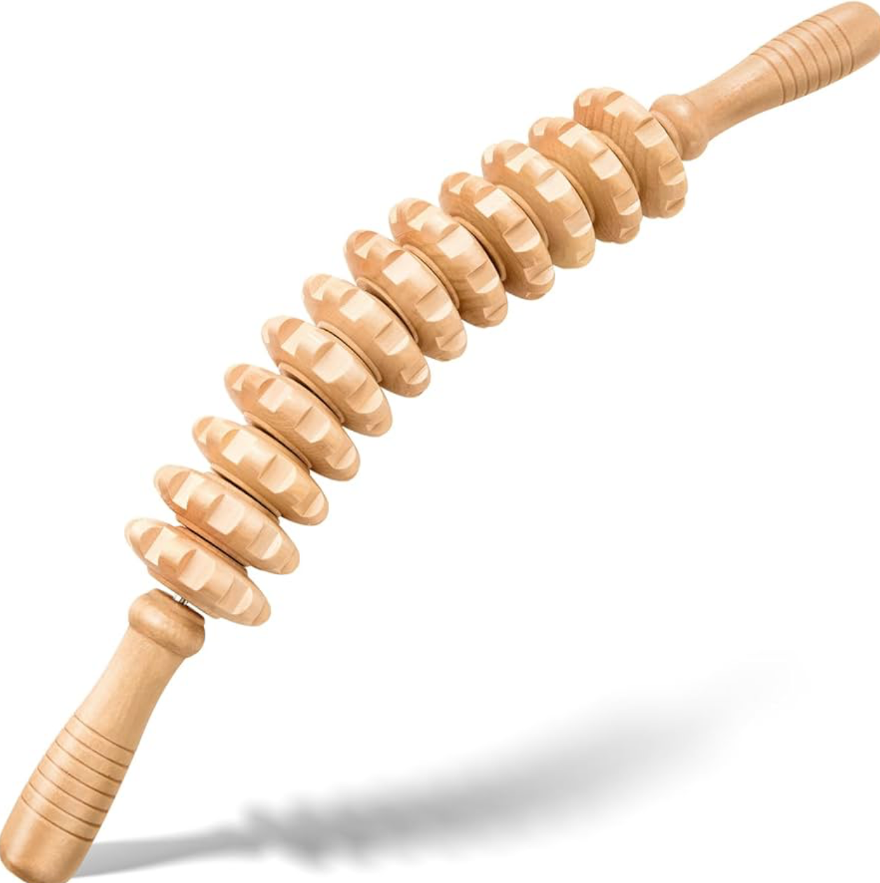 Lymphatic drainage curved wooden tool - large