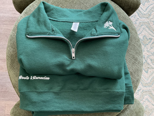 Quarter zip green sweatshirt