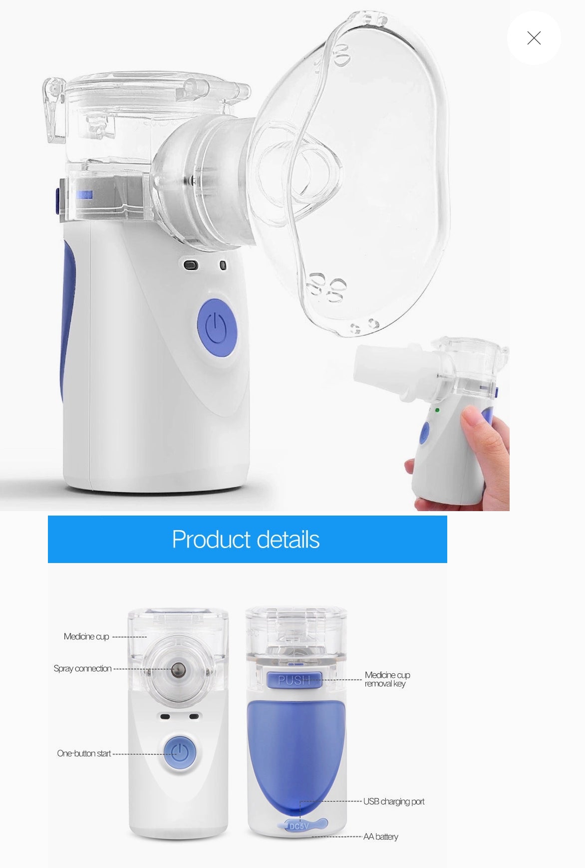Portable Mesh Nebulizer Adult & Kids