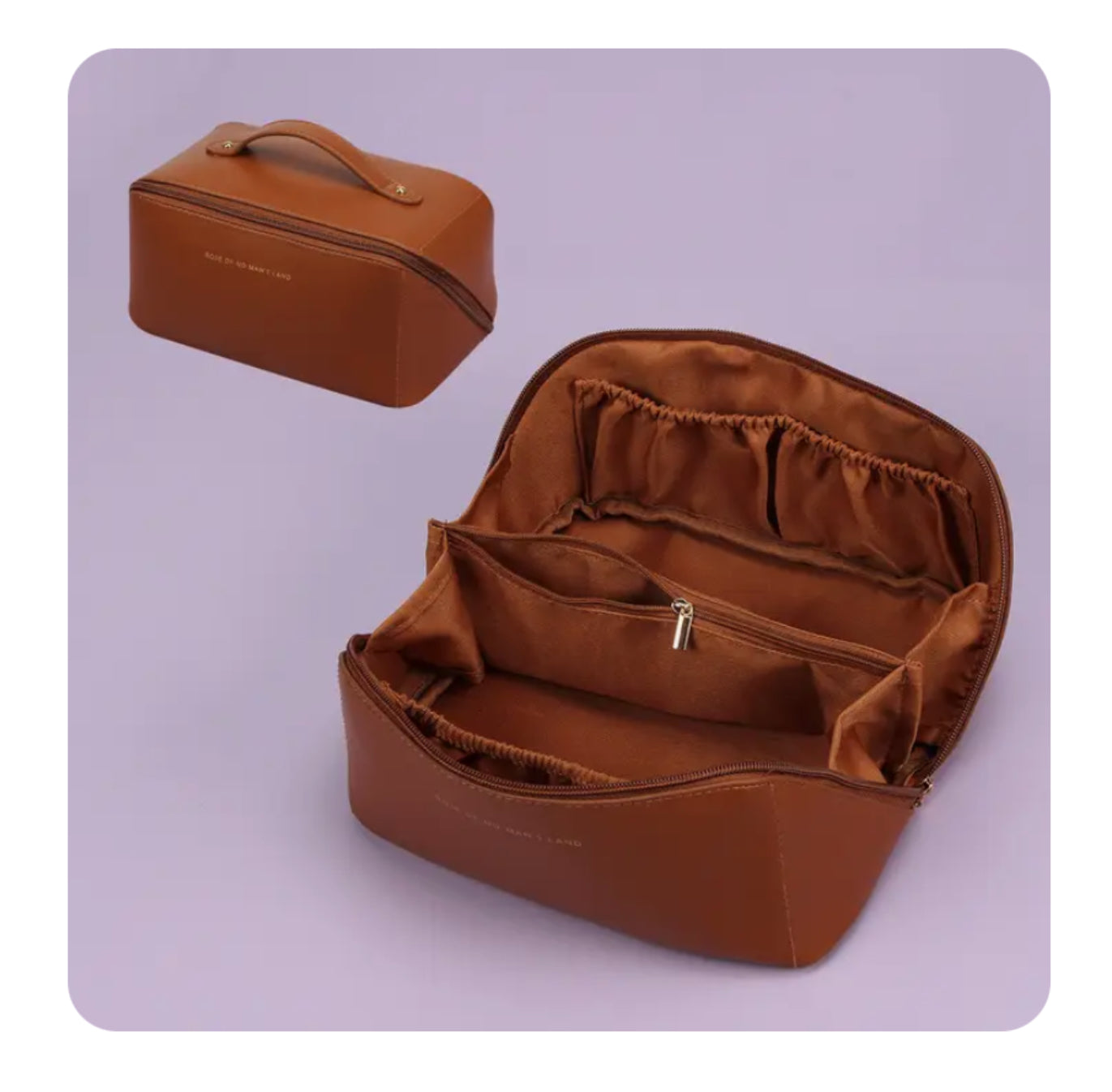 Woman’s large capacity, portable cosmetic bag