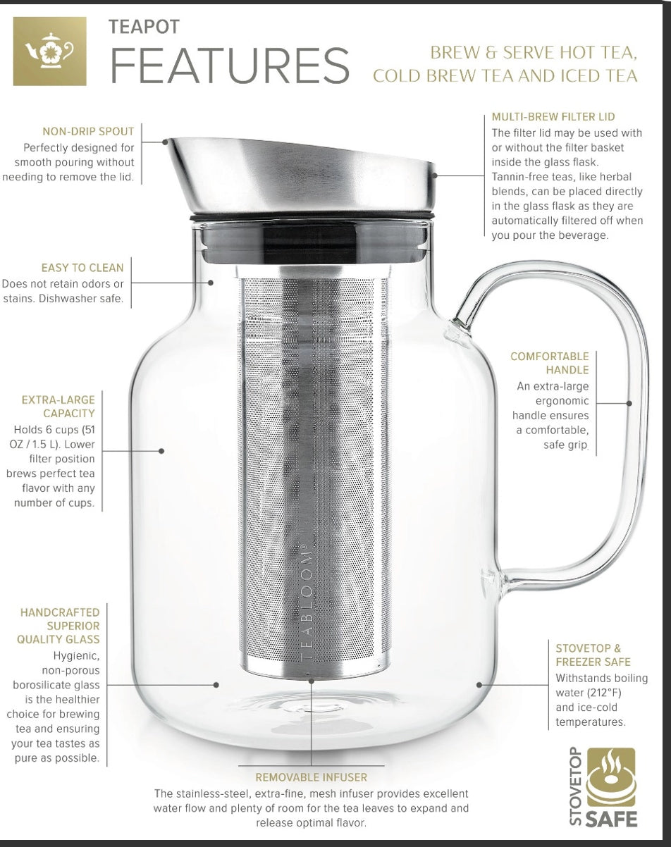 Teabloom Legacy Multi-Brew Glass Tea Maker