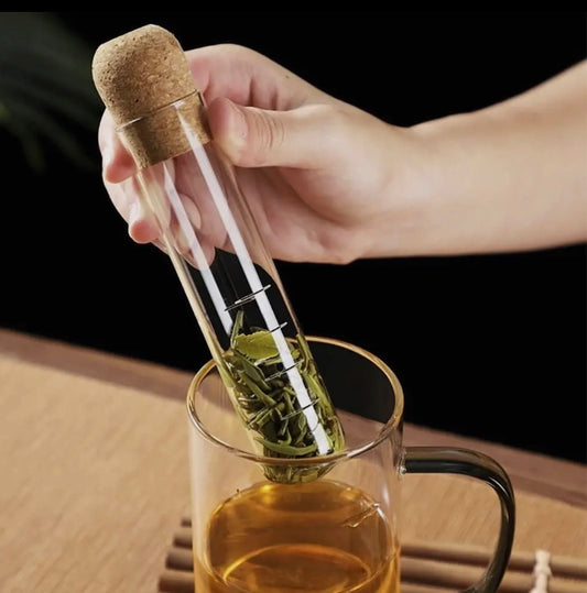 Tea glass tube strainer