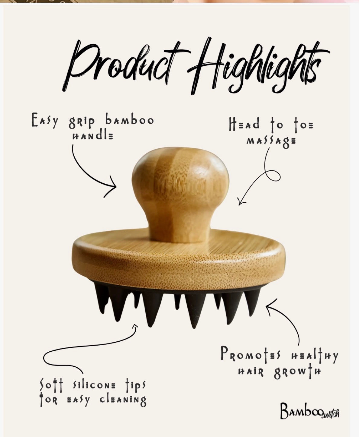 Bamboo and Silicone Scalp & Body Massager | Earth Day Best