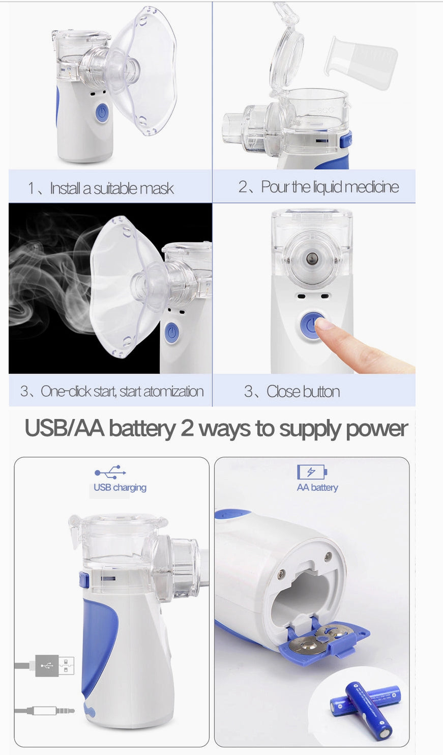 Portable Mesh Nebulizer Adult & Kids