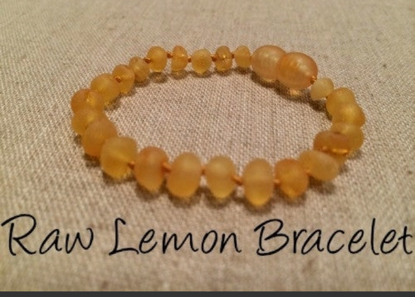Raw Unpolished Lemon Baltic Amber Bracelet For Baby, Infant, Toddler, Big Kid